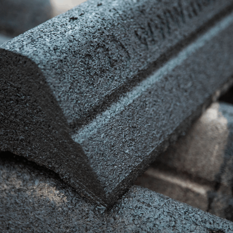 Up-close of stacked Eco Blocks.